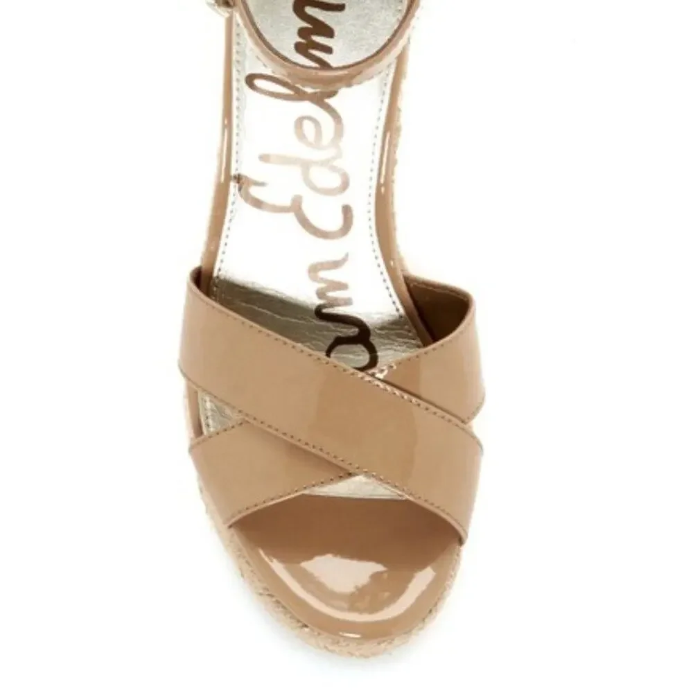 Sam Edelman Brenda Wedge Tan Sandal 10.5